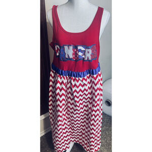 Texas Rangers Summer Dress‎ Womens XXL 20 red white blue tank sleeveless